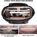 Puffer Tote Bag for Women Quilted Nurse Bag Lightweight Work Bag for Teacher Travel Handbag with Multiple Pockets