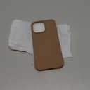 ORNARTO Compatible with iPhone 15 Pro Max Case 6.7", Slim Liquid Silicone 3 Layers Soft Gel Rubber Shockproof Protective Phone Cover with Anti-Scratch Microfiber Lining-Light Brown