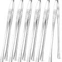 meekoo 6 Pcs 11 Inches Stainless Steel Korean BBQ Grill Tongs Japanese Barbecue Tongs for Cooking Portable Kitchenware Home Outdoor Steak Salad Food