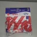 Beistle Foil Happy 4th of July Streamers 2 Count, Patriotic Independence Day Red Silver Blue Party Decorations with White Ribbon, USA American Holiday Party Supplies for July 4th, 10 x 5