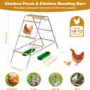 Large Chicken Roosting Bar with Swing for Coop, Suitable for 8-12 Chickens