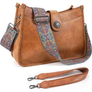 APHISON Crossbody Bags For Women Trendy, Vegan Leather Hobo Purse Shoulder Handbag Bucket Bag with 2 Strap