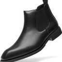 SANNAX Men's Chelsea Boots Classic Business Leather Shoes Casual Dress Ankle Boot