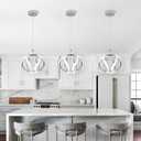 CANEOE Modern Led Pendant Light, 5500K Creative Led Kitchen Island Pendant Lights Fixtures, Adjustable Height Integrated LED Hanging Lamp for Living Room Bedroom Kitchen Cafe,1 Pack
