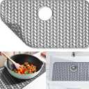 Sink Protectors for Kitchen Sink 16x12 & 18x12 & 19x13 & 24x12.5 & 26x14 & 28x14 & 29x15,Silicone kitchen sink mats protector for bottom of farmhouse sink(28.4"x15.2"Gray)