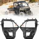 KEMIMOTO Full Soft Doors with Open Slot for Side Mirrors Compatible with Can Am Defender HD 7/8/9/10 DSP XT XMR 2017-2025 Cab Enclosure YKK Zipper Full Windshield Panel Accessories 2 Doors