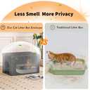 Zerbuger Cat Litter Box Enclosure Furniture for Odor Control, Hidden Cabinet Cats Litter Ottoman with Flip-Up Lid,Cat Litter Box Bench with Storage Space, Dog Proof(Grey, X-Large)