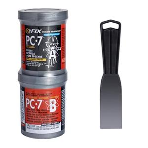 PC Products PC-7 Epoxy Adhesive Paste Kit with Applicator, Two-Part Heavy Duty, 1 lb in Two Cans, Charcoal Gray, 67723