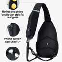 WATERFLY Small Hiking Sling Bag: Crossbody Sling Backpack Chest Bag Daypack for Men Women with Skin-Friendly Shoulder Strap (Black)