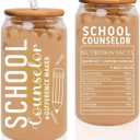 School Counselor Gifts, Counselor Appreciation Gift, School Counselor Week gifts, Counselor Gifts for Women Men, School Counselor Office Must Haves Glass Cup 16 OZ