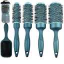 5pcs Round Brush for Blow out Professional Round Hair Brush for blow drying Leaves Hair Shiny Heat Styling Brush 5 Different Sizes Works Very Well with The Blow Dryer