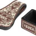 Leather Magnetic Chalk Holder,Portable Pool Cue Chalk Holder with Fixed Clip,Silent Chalk Holder Pool Billiards,Pool Cue Chalk Case for Square Pool Billiards Pool Table Accessories (Brown)