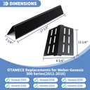 2 Pack 19.5" Grill Grates and Porcelain Steel Heat Deflectors with 62752 Burner For Weber Genesis Grill Parts, Genesis E310 E320 E330 S310 S320 S330, Porcelain Steel Flavorizer Bars for Weber 7620
