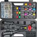 16" Professional Rivet Nut Tool Kit - Lever-Style Rivnut Tool with Visual Stroke Indicator, Nutsert Tool Kit Includes 15 Metric & SAE Mandrels for Threaded Inserts