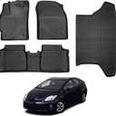 Floor Mats & Cargo Liner Compatible with Toyota Prius 2010-2015(Not fit Plug in,V or C), All Weather Protection TPE Carpet Rubber Custom Fit Car Accessories Full Set, Black