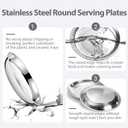 WUWEOT 10 Pack Stainless Steel Dinner Plates, 10" Round Kitchen Metal Dish Plates, Rust-Proof Camping Serving Plates for BBQ, Snack, Salad, Appetizer, Fruit, Cookies