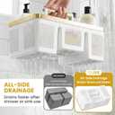BYUNER Portable Cleaning Caddy & Shower Basket: Hard Plastic Caddy Organizer with Handle, 4 Divided Compartments, All-Side Drainage for Bathroom, Dorm & Utility, College Dorm Room Essentials, 7.09"D x 12.68"W x 6.54"H