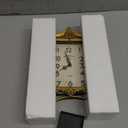 NIKKY HOME Vintage Gold Table Clock, Silent Non-Ticking Battery Operated Retro Desk Shelf Mantel Small Metal Clock for Living Room Decor