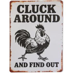 Vintage RusticTin Metal Chicken Coop Signs, Funny Chicken Coop Decor for Home Farm Farmhouse Kitchen Garden 8x12 in (A, 1PCS)