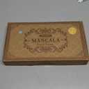 AMEROUS Wooden Mancala Board Game Set - Upgraded Larger Size - 72+8 Bonus Multi Color Glass Stones - Folding Board - Gift Package -Instructions, Portable Board Game for Adults, Kids