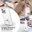 Magnetic for iPhone 16 Pro Max Case with Ring Stand, [10 FT Drop Protection] [Velvety Touch] Slim Translucent Matte Back Shockproof Phone Case for iPhone 16 Pro Max 6.9'', Frosted White