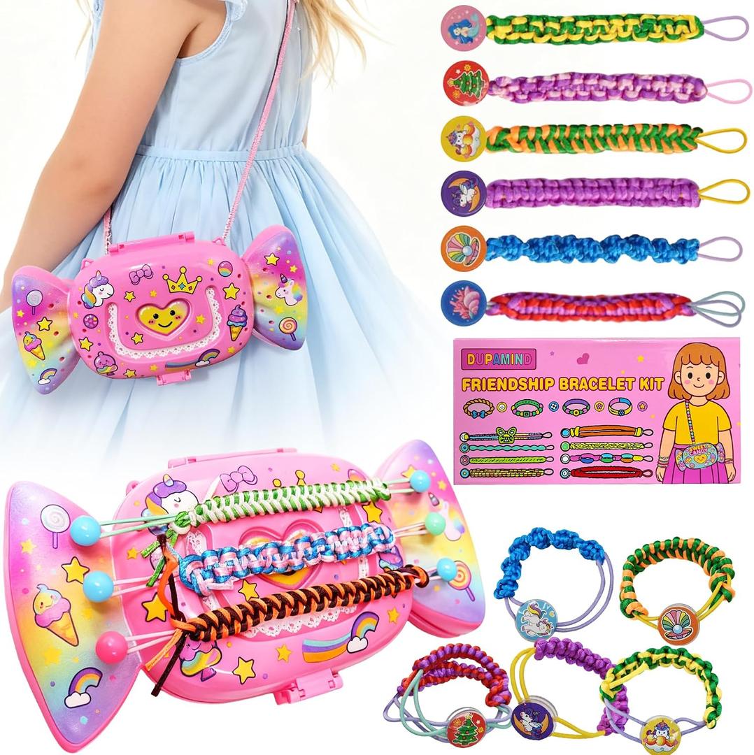 Dupamind Friendship Bracelet Making Kit for Girls 8-12, DIY Arts & Crafts for Kids Ages 8-12, Jewelry Bracelet Maker Craft Kit, Creative Toy Set for Girls, Birthday Gifts for 8, 9, 10, 11 12 Years Old