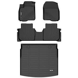 AIPOIL® Floor Mats & Cargo Liner Set for Chevy Chevrolet Suburban & GMC Yukon XL 2015-2020 All Weather Protection TPE Anti-Slip Automotive Full Set Custom Car Mats Accessories - Black