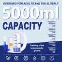 Breathing Exercise Device for Lungs, Lung Exerciser Device  5000ml Volumetric Deep Breathing Trainer with Flow Rate Indicator for Respiratory Health & Recovery (Transparent)