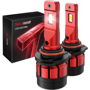 Torchbeam 9005 Fog Lights, 36000LM White Bulbs with Turbo Cooling Fan, Super Brightness, 5 Mins Quick Installation, Non-Polarity, Plug and Play, Pack of 2
