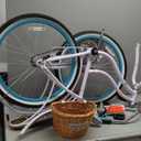 Schwinn Destiny Beach Cruiser Bike for Men Women, Ages 8 Up or Rider Height 4'8" to 5'6", 24-Inch Wheels, Single Speed, Rear Cargo Rack, Purple