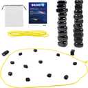 Magnetic Strategy Board Game Set, 20 Black Pieces with Storage Bag, Family Tabletop Game with Rope Boundary, Contemporary Style Game for Kids and Adults, Compact Size