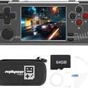 Miyoo A30 Handheld Game Console 2.8 inch Classic System Retro Video Games Consoles Portable Rechargeable Hand Held White 64GB with Case (Gray-64G-CA)