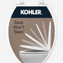 KOHLER Brevia Slow Close Elongated Toilet Seat, White
20110-0, Grip-Tight Bumpers, Quiet Close, Quick-Attach Hardware