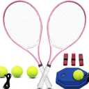 Adult Tennis Racket Set of 2 Players with Bag for Beginners, 27"