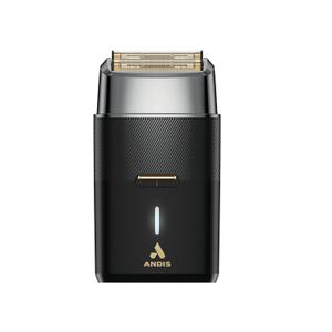 Andis 563616 Pro Foil Plus II Cordless Shaver, Gold Titanium Foils, Lithium Ion Battery, Includes USB-C Charging Stand, Black