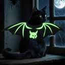Cat Halloween Costume Bat Wings - Glow in The Dark Pet Halloween Party Cosplay Dress Up Accessories for Cats Small Puppy Dog