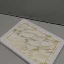 100% Natural Marble Serving Tray Luxury Marble Storage Tray for Home Decor Stone Tray for Bathroom/Kitchen/Vanity/Dresser, Plate Holder for Tissues, Candles, Towel (12" x 8" x 0.7")