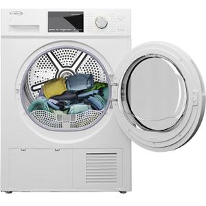 KoolMore FLD-5CWHP Electric Ventless Heat Pump Dryer, 4.4 Cu. Ft, for Small Home or Apartment, Stackable Unit, Wrinkle Prevention with Sensor Technology, 16 Drying Cycles [240V], Medium (24"), White