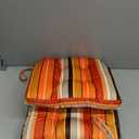 2-Pack Outdoor/Indoor Wicker Patio Seat Cushion Pad with Ties - Dining Chair Cushion, 17" x 17" (Orange and Red Stripes)