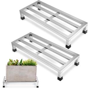 MorningRo 2 Pack Dunnage Rack 23.6" Long x 9.8" Wide, 3.9" Height Stainless Steel Dunnage Rack 700 lbs Capacity Storage Commercial Food Service Storage in Restaurant Kitchens Shop