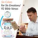 NewEleven Dad Gift, Christmas Gifts For Dad From Daughter, Son - New Dad Birthday Gift, Bible Verse Jar For Father - Decorative Glass Inspirational Scripture Jar with 92 Bible Verses