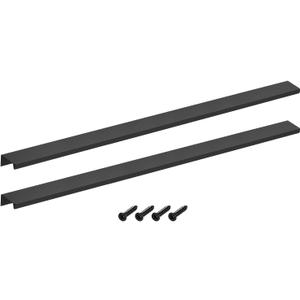 uxcell Cabinet Finger Edge Pull, 2pcs 500mm/19.69 Aluminum Alloy Back Mount Hidden Cabinet Pulls Concealed Handle for Home Kitchen Drawer Cabinet, Black