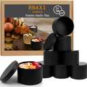 BBAXI 4 oz Black Candle Tins 24 Pcs, Black Empty Candle Tin with Lids for DIY Candles Making, Matte Full Black Candle Jars for Candle Making
