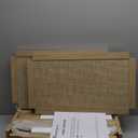 Rattan Night Stand Set of 2 - Farmhouse 2 Tier End Table for Living Room - Accent Side Table wtih Open Storage Shelves for Small Space Coffee Table, Light Oak