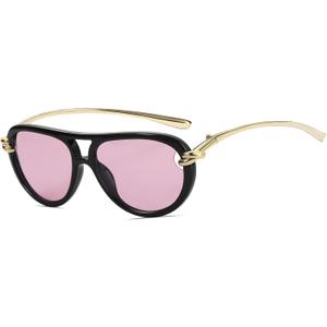 A LONG Retro Trendy Aviator Sunglasses for Women Double Bridge UV400 | Vintage Fashion, 70s Aviators