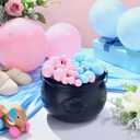 62 Pcs Halloween Gender Reveal Party Decoration a Baby Is Brewing Bubbling Cauldron Set Party Centerpiece 1 Crucible with Cotton 60 Blue Pink Balls Decor