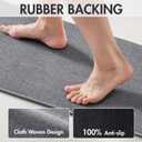 MIULEE Set of 2 Ultra Thin Bathroom Rugs, Rubber Bath Mat, U-Shaped Toilet Rug for Bathroom, Non Slip Quick Dry Absorbent Machine Washable, Fit Under Door, Shower, Sink, Grey, 17"x27"+20"x24"
