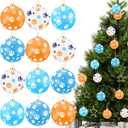 12 Pcs Christmas Ball Ornaments 2.4" Dog Paw Foam Ball Ornaments for Christmas Tree Cute Shatterproof Hanging Decorations for Xmas Tree Holiday Party