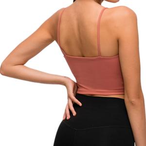Lemedy Women Padded Sports Bra Fitness Workout Running Shirts Yoga Tank Top (Medium, Smoky Red)