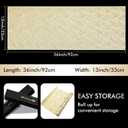 FAVE Gold Small Table Runner 36 Inch Heat Resistant Vinyl Table Cover for Dinner Party Wedding Decor (Golden Ball)